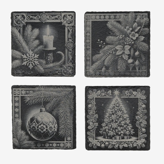 Elegant Christmas Slate Coasters